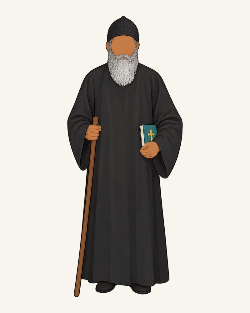 A monk in the black monastic habit